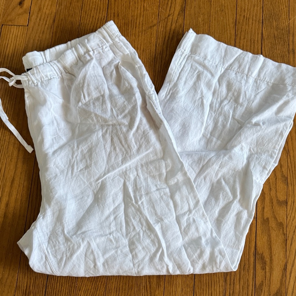 Vineyard Vines White Linen Drawstring Pants